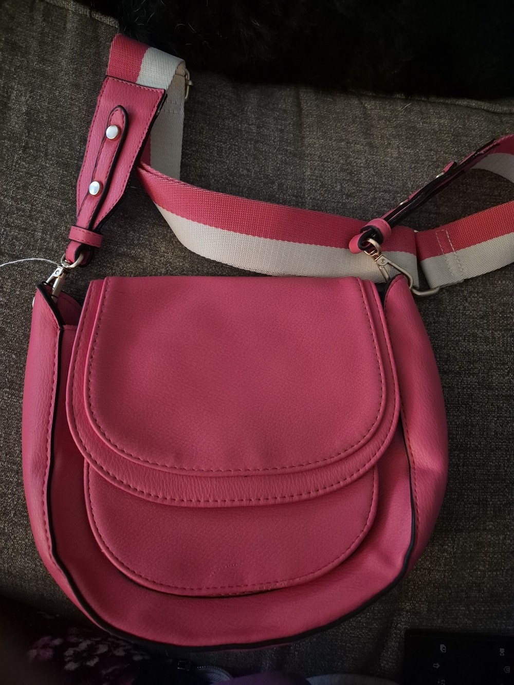 Women's Pink Crossbody Saddle Bag - Unbranded